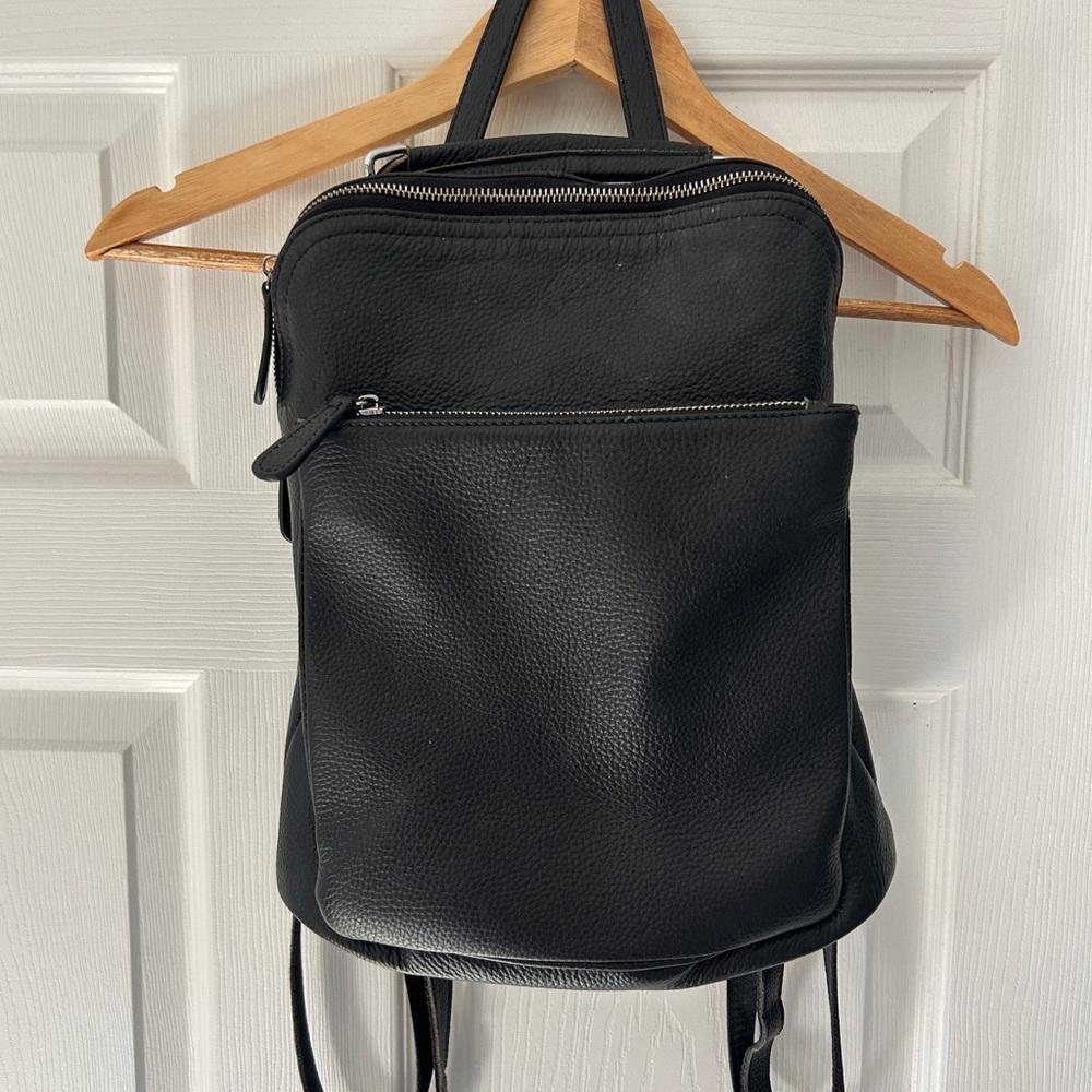 Black Leather Backpack
